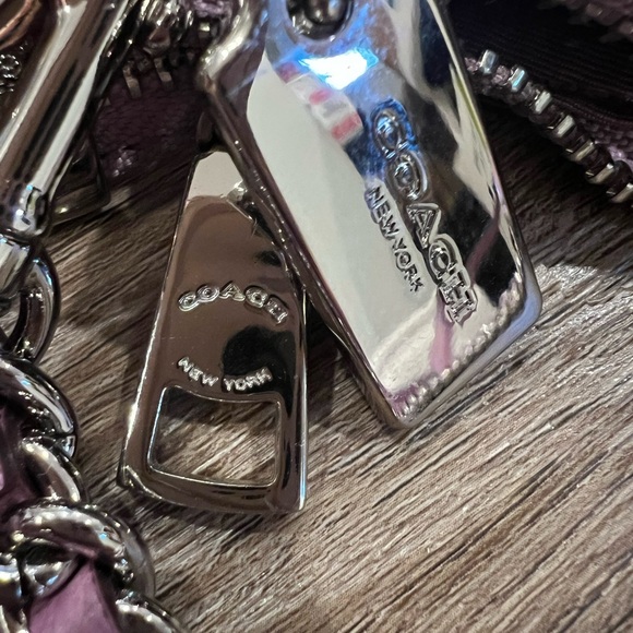 Coach Pebble Leather Carrie Pink Metallic Crossbody Bag - Picture 4 of 16